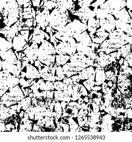 Vector grunge overlay texture. Black and white background. Abstract monochrome image includes a faded effect in dark tones
