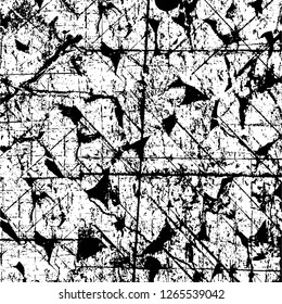 Vector grunge overlay texture. Black and white background. Abstract monochrome image includes a faded effect in dark tones