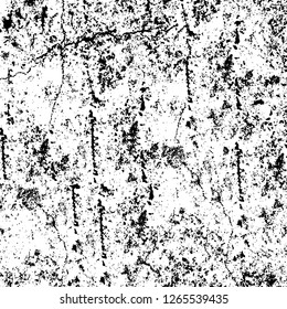 Vector grunge overlay texture. Black and white background. Abstract monochrome image includes a faded effect in dark tones