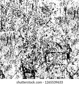 Vector grunge overlay texture. Black and white background. Abstract monochrome image includes a faded effect in dark tones