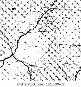 Vector grunge overlay texture. Black and white background. Abstract monochrome image includes a faded effect in dark tones