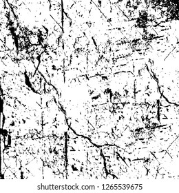 Vector grunge overlay texture. Black and white background. Abstract monochrome image includes a faded effect in dark tones