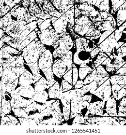 Vector grunge overlay texture. Black and white background. Abstract monochrome image includes a faded effect in dark tones
