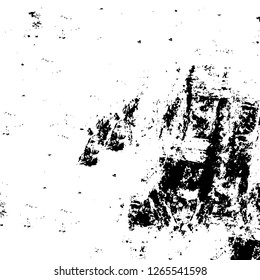 Vector grunge overlay texture. Black and white background. Abstract monochrome image includes a faded effect in dark tones