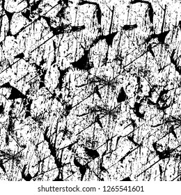 Vector grunge overlay texture. Black and white background. Abstract monochrome image includes a faded effect in dark tones