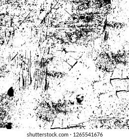 Vector grunge overlay texture. Black and white background. Abstract monochrome image includes a faded effect in dark tones