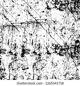 Vector grunge overlay texture. Black and white background. Abstract monochrome image includes a faded effect in dark tones