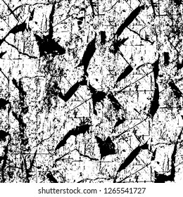 Vector grunge overlay texture. Black and white background. Abstract monochrome image includes a faded effect in dark tones