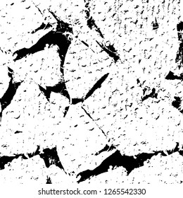 Vector grunge overlay texture. Black and white background. Abstract monochrome image includes a faded effect in dark tones
