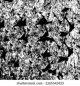 Vector grunge overlay texture. Black and white background. Abstract monochrome image includes a faded effect in dark tones