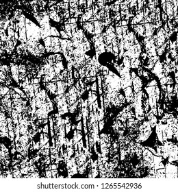 Vector grunge overlay texture. Black and white background. Abstract monochrome image includes a faded effect in dark tones