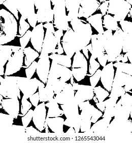 Vector grunge overlay texture. Black and white background. Abstract monochrome image includes a faded effect in dark tones