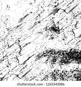 Vector grunge overlay texture. Black and white background. Abstract monochrome image includes a faded effect in dark tones