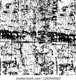 Vector grunge overlay texture. Black and white background. Abstract monochrome image includes a faded effect in dark tones