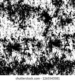 Vector grunge overlay texture. Black and white background. Abstract monochrome image includes a faded effect in dark tones