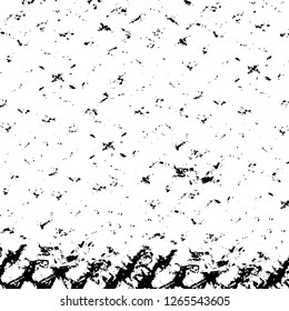 Vector grunge overlay texture. Black and white background. Abstract monochrome image includes a faded effect in dark tones