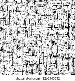 Vector grunge overlay texture. Black and white background. Abstract monochrome image includes a faded effect in dark tones