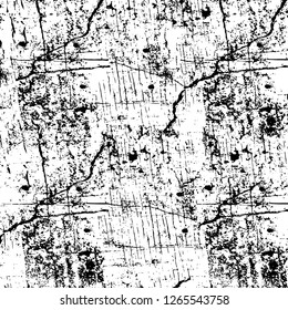 Vector grunge overlay texture. Black and white background. Abstract monochrome image includes a faded effect in dark tones