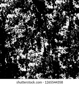 Vector grunge overlay texture. Black and white background. Abstract monochrome image includes a faded effect in dark tones