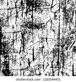 Vector grunge overlay texture. Black and white background. Abstract monochrome image includes a faded effect in dark tones