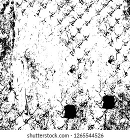 Vector grunge overlay texture. Black and white background. Abstract monochrome image includes a faded effect in dark tones