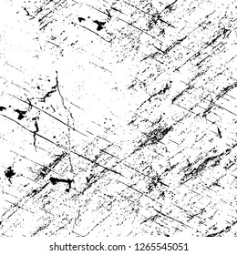 Vector grunge overlay texture. Black and white background. Abstract monochrome image includes a faded effect in dark tones