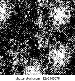 Vector grunge overlay texture. Black and white background. Abstract monochrome image includes a faded effect in dark tones