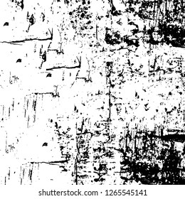 Vector grunge overlay texture. Black and white background. Abstract monochrome image includes a faded effect in dark tones