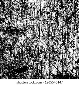 Vector grunge overlay texture. Black and white background. Abstract monochrome image includes a faded effect in dark tones
