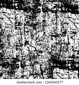 Vector grunge overlay texture. Black and white background. Abstract monochrome image includes a faded effect in dark tones