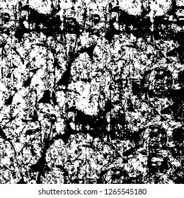 Vector grunge overlay texture. Black and white background. Abstract monochrome image includes a faded effect in dark tones