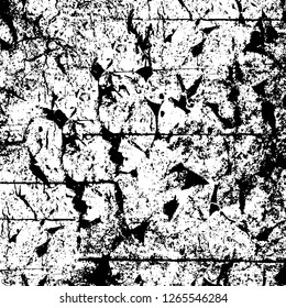 Vector grunge overlay texture. Black and white background. Abstract monochrome image includes a faded effect in dark tones