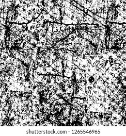 Vector grunge overlay texture. Black and white background. Abstract monochrome image includes a faded effect in dark tones