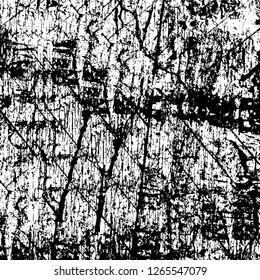 Vector grunge overlay texture. Black and white background. Abstract monochrome image includes a faded effect in dark tones