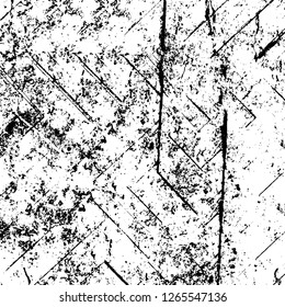 Vector grunge overlay texture. Black and white background. Abstract monochrome image includes a faded effect in dark tones