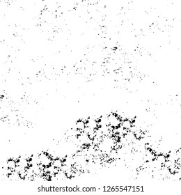 Vector grunge overlay texture. Black and white background. Abstract monochrome image includes a faded effect in dark tones