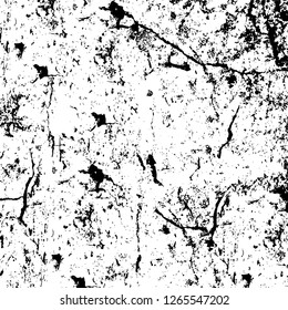 Vector grunge overlay texture. Black and white background. Abstract monochrome image includes a faded effect in dark tones