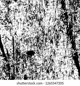 Vector grunge overlay texture. Black and white background. Abstract monochrome image includes a faded effect in dark tones