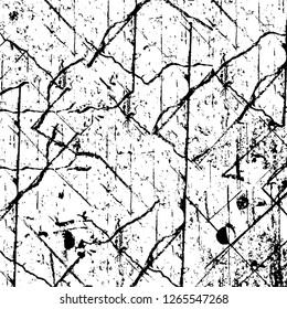 Vector grunge overlay texture. Black and white background. Abstract monochrome image includes a faded effect in dark tones