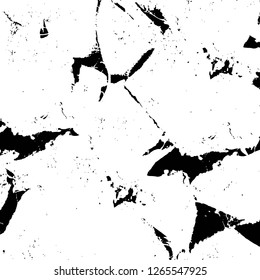 Vector grunge overlay texture. Black and white background. Abstract monochrome image includes a faded effect in dark tones