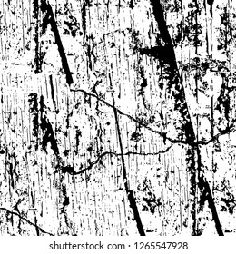 Vector grunge overlay texture. Black and white background. Abstract monochrome image includes a faded effect in dark tones