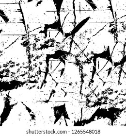 Vector grunge overlay texture. Black and white background. Abstract monochrome image includes a faded effect in dark tones