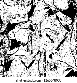 Vector grunge overlay texture. Black and white background. Abstract monochrome image includes a faded effect in dark tones