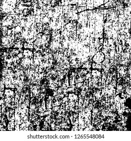 Vector grunge overlay texture. Black and white background. Abstract monochrome image includes a faded effect in dark tones