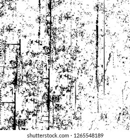 Vector grunge overlay texture. Black and white background. Abstract monochrome image includes a faded effect in dark tones