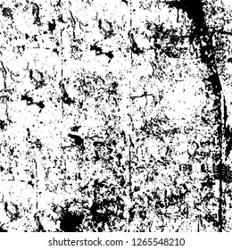 Vector grunge overlay texture. Black and white background. Abstract monochrome image includes a faded effect in dark tones