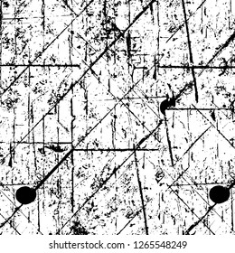 Vector grunge overlay texture. Black and white background. Abstract monochrome image includes a faded effect in dark tones