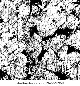 Vector grunge overlay texture. Black and white background. Abstract monochrome image includes a faded effect in dark tones