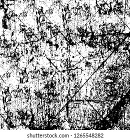 Vector grunge overlay texture. Black and white background. Abstract monochrome image includes a faded effect in dark tones