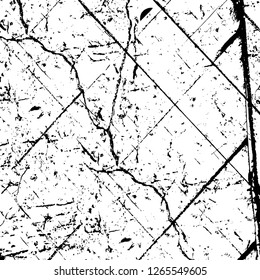 Vector grunge overlay texture. Black and white background. Abstract monochrome image includes a faded effect in dark tones